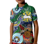 Personalised Rabbitohs NAIDOC Week 2024 Kid Polo Shirt Australia Aboriginal Dot Painting