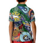 Personalised Rabbitohs NAIDOC Week 2024 Kid Polo Shirt Australia Aboriginal Dot Painting