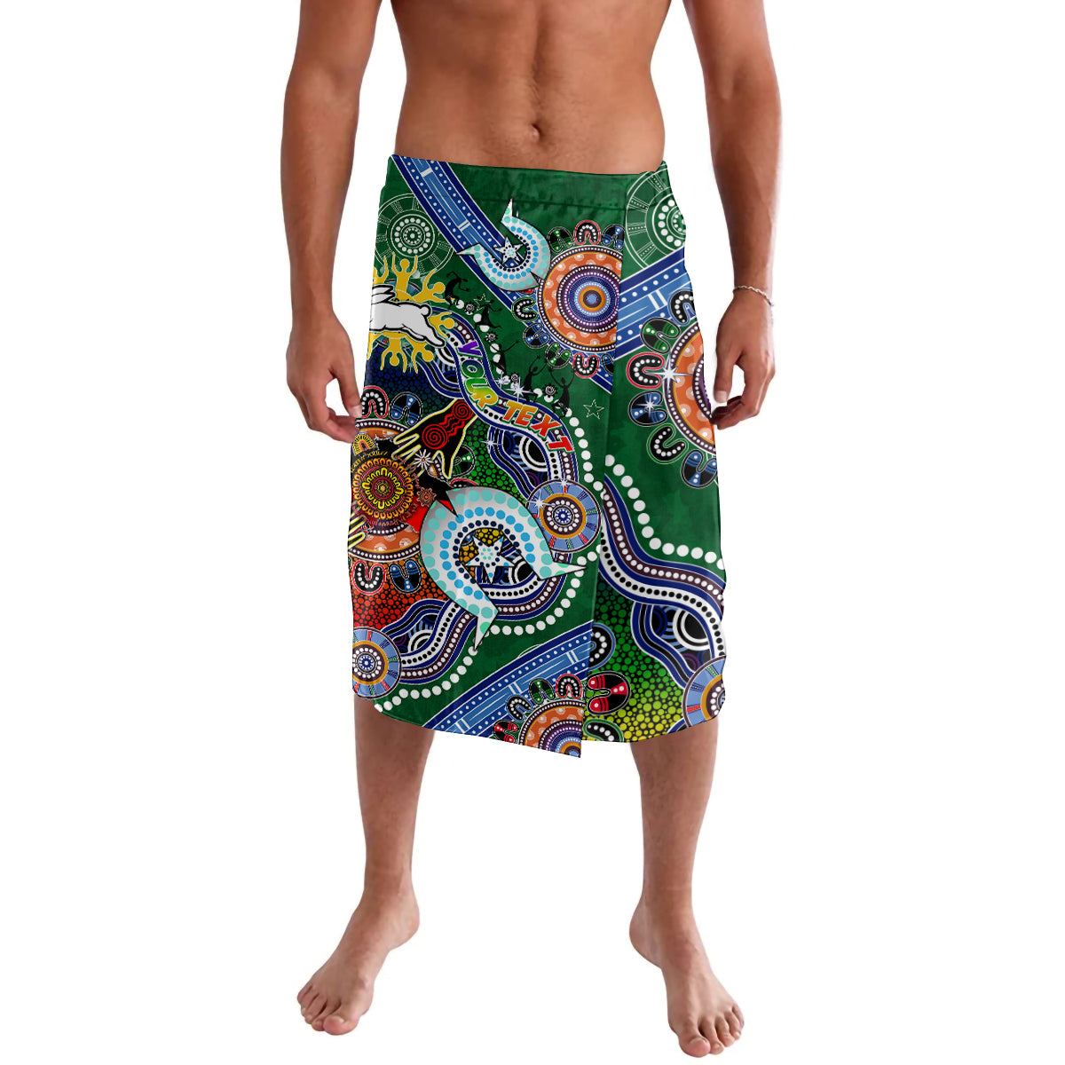 Personalised Rabbitohs NAIDOC Week 2024 Lavalava Australia Aboriginal Dot Painting