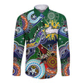 Personalised Rabbitohs NAIDOC Week 2024 Long Sleeve Button Shirt Australia Aboriginal Dot Painting