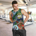 Personalised Rabbitohs NAIDOC Week 2024 Men Tank Top Australia Aboriginal Dot Painting