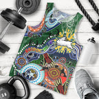 Personalised Rabbitohs NAIDOC Week 2024 Men Tank Top Australia Aboriginal Dot Painting