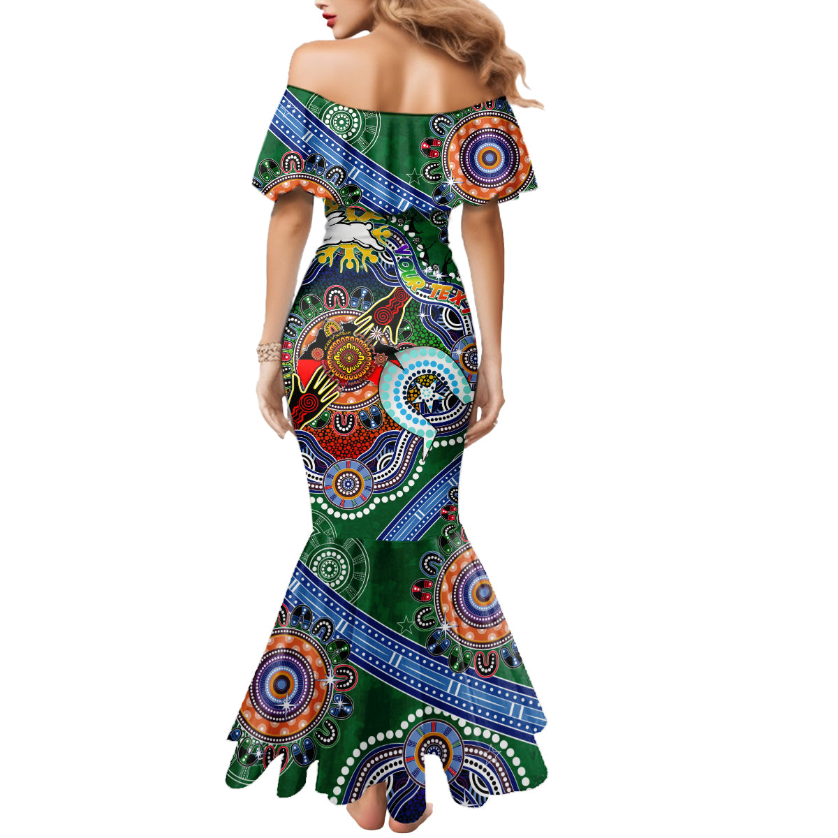 Personalised Rabbitohs NAIDOC Week 2024 Mermaid Dress Australia Aboriginal Dot Painting