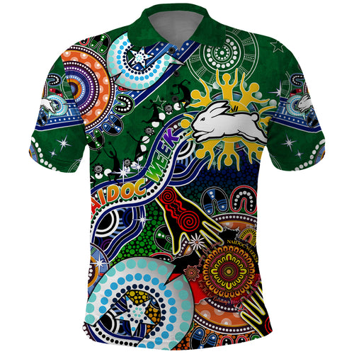 Personalised Rabbitohs NAIDOC Week 2024 Polo Shirt Australia Aboriginal Dot Painting