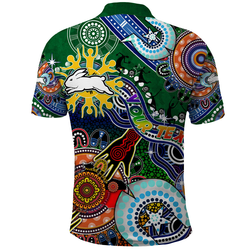 Personalised Rabbitohs NAIDOC Week 2024 Polo Shirt Australia Aboriginal Dot Painting