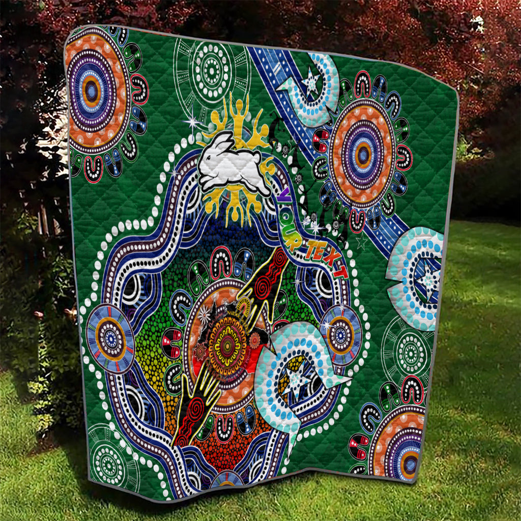 Personalised Rabbitohs NAIDOC Week 2024 Quilt Australia Aboriginal Dot Painting