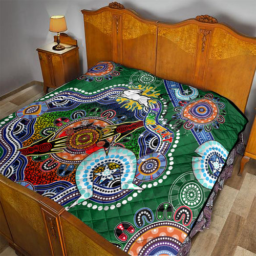 Personalised Rabbitohs NAIDOC Week 2024 Quilt Australia Aboriginal Dot Painting