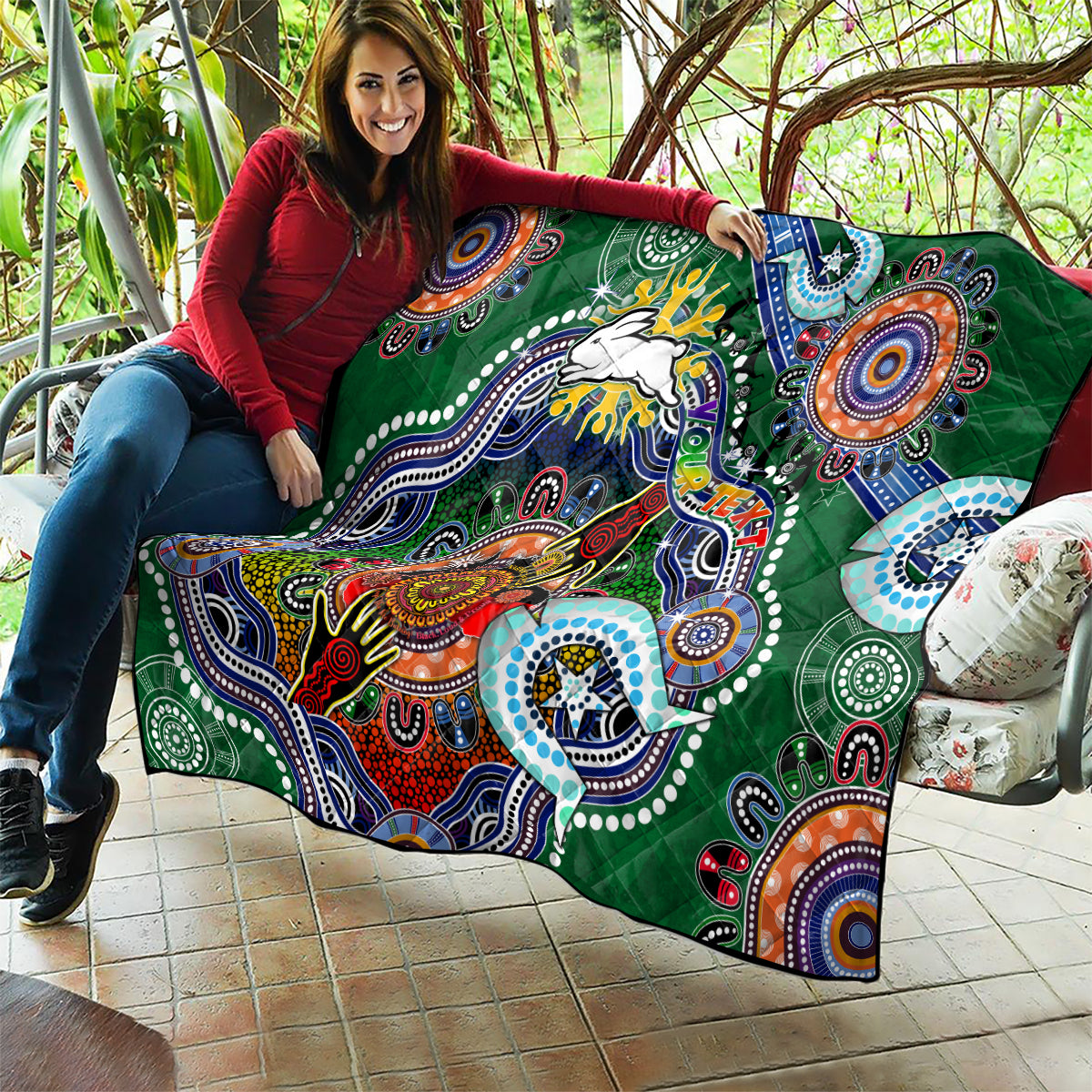 Personalised Rabbitohs NAIDOC Week 2024 Quilt Australia Aboriginal Dot Painting