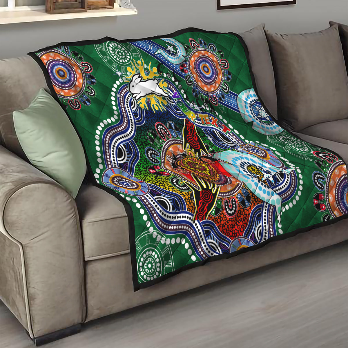 Personalised Rabbitohs NAIDOC Week 2024 Quilt Australia Aboriginal Dot Painting