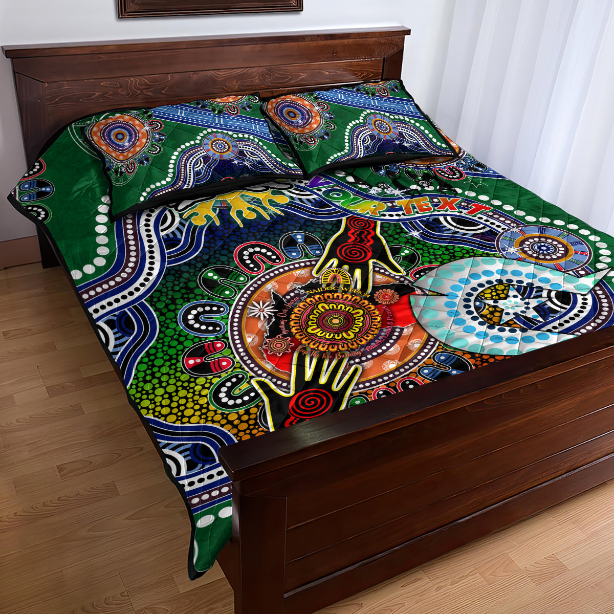 Personalised Rabbitohs NAIDOC Week 2024 Quilt Bed Set Australia Aboriginal Dot Painting