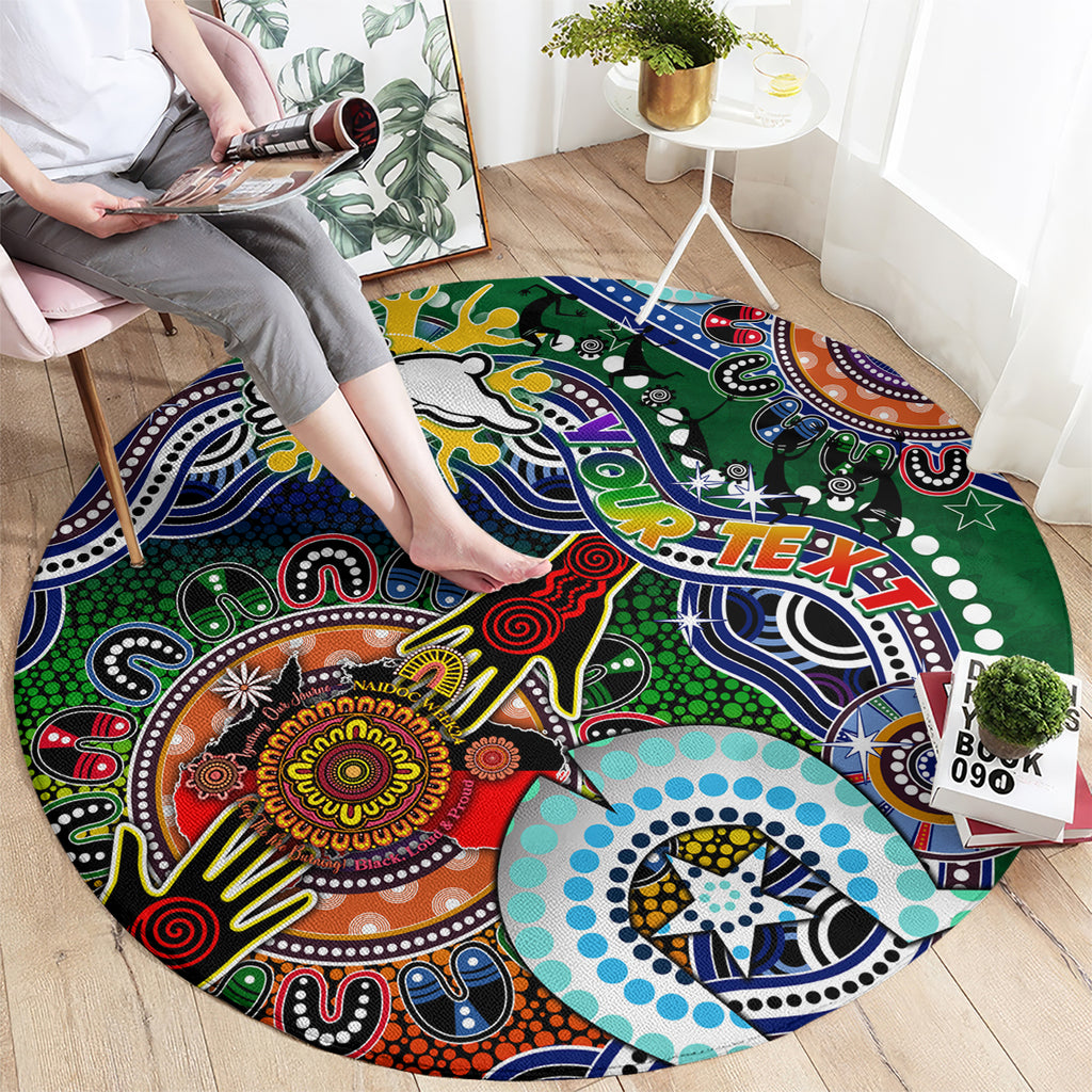 Personalised Rabbitohs NAIDOC Week 2024 Round Carpet Australia Aboriginal Dot Painting
