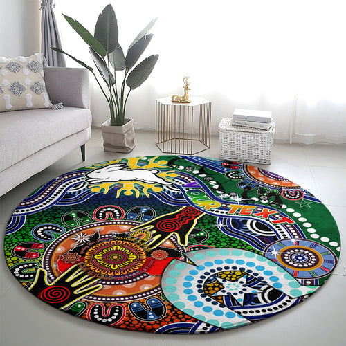 Personalised Rabbitohs NAIDOC Week 2024 Round Carpet Australia Aboriginal Dot Painting
