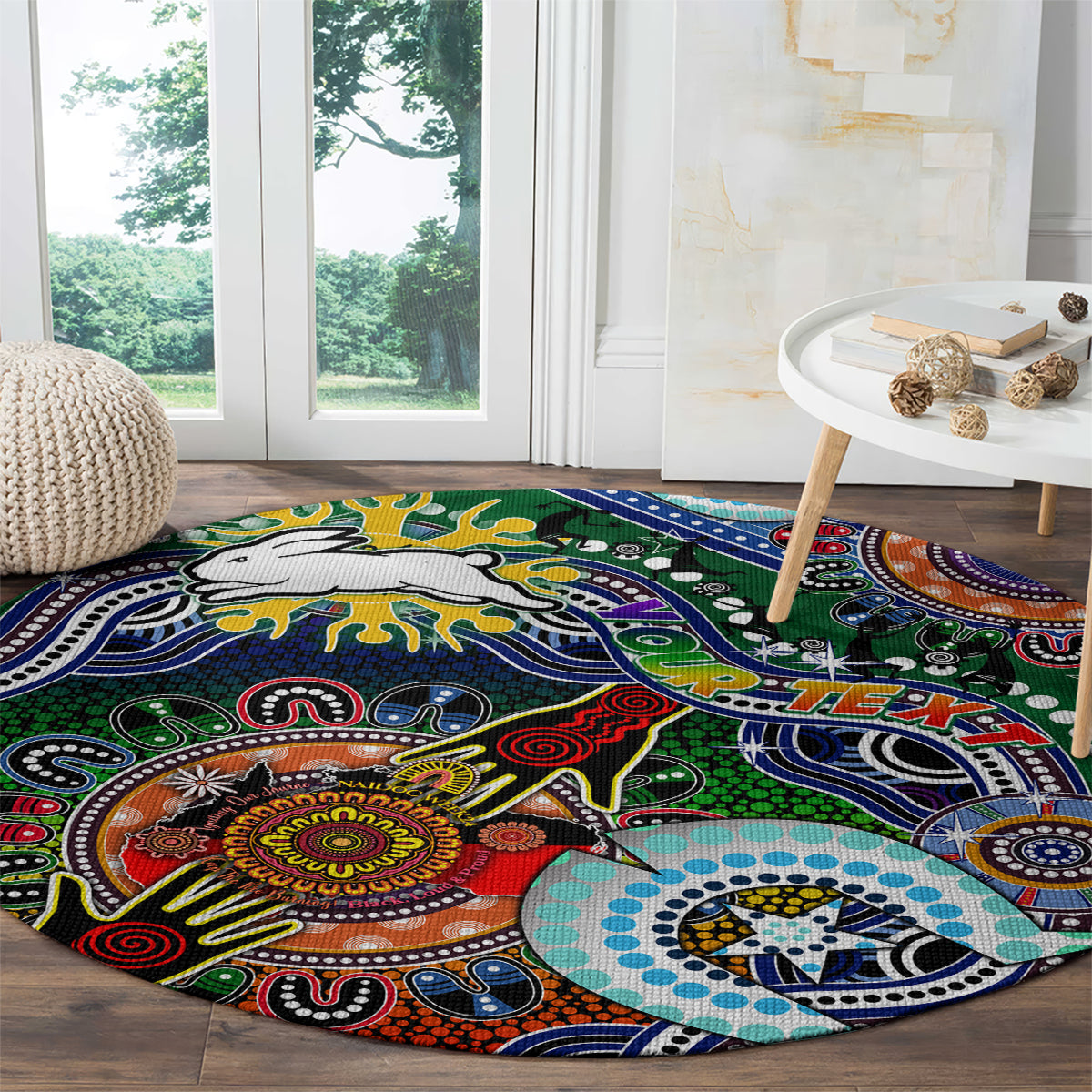 Personalised Rabbitohs NAIDOC Week 2024 Round Carpet Australia Aboriginal Dot Painting