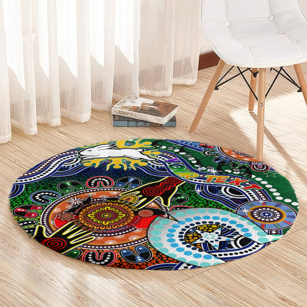 Personalised Rabbitohs NAIDOC Week 2024 Round Carpet Australia Aboriginal Dot Painting