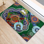 Personalised Rabbitohs NAIDOC Week 2024 Rubber Doormat Australia Aboriginal Dot Painting