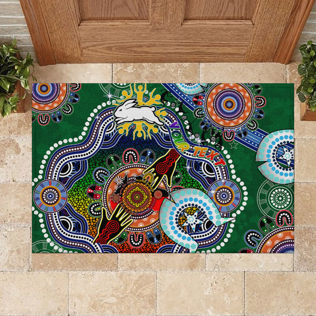 Personalised Rabbitohs NAIDOC Week 2024 Rubber Doormat Australia Aboriginal Dot Painting