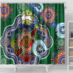 Personalised Rabbitohs NAIDOC Week 2024 Shower Curtain Australia Aboriginal Dot Painting