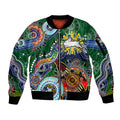 Personalised Rabbitohs NAIDOC Week 2024 Sleeve Zip Bomber Jacket Australia Aboriginal Dot Painting