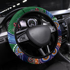 Rabbitohs NAIDOC Week 2024 Steering Wheel Cover Australia Aboriginal Dot Painting