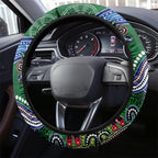 Rabbitohs NAIDOC Week 2024 Steering Wheel Cover Australia Aboriginal Dot Painting
