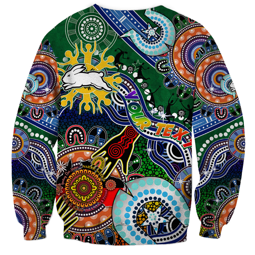 Personalised Rabbitohs NAIDOC Week 2024 Sweatshirt Australia Aboriginal Dot Painting