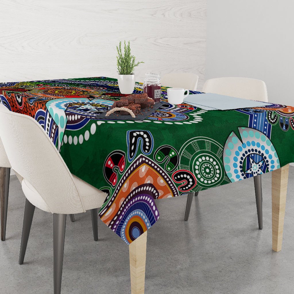 Personalised Rabbitohs NAIDOC Week 2024 Tablecloth Australia Aboriginal Dot Painting