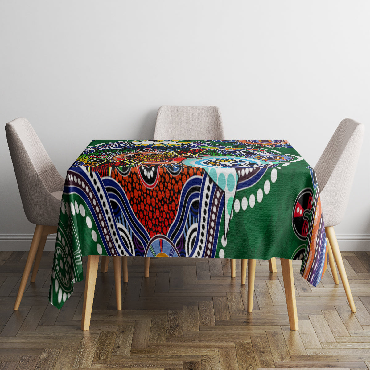 Personalised Rabbitohs NAIDOC Week 2024 Tablecloth Australia Aboriginal Dot Painting