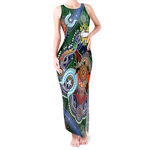 Personalised Rabbitohs NAIDOC Week 2024 Tank Maxi Dress Australia Aboriginal Dot Painting