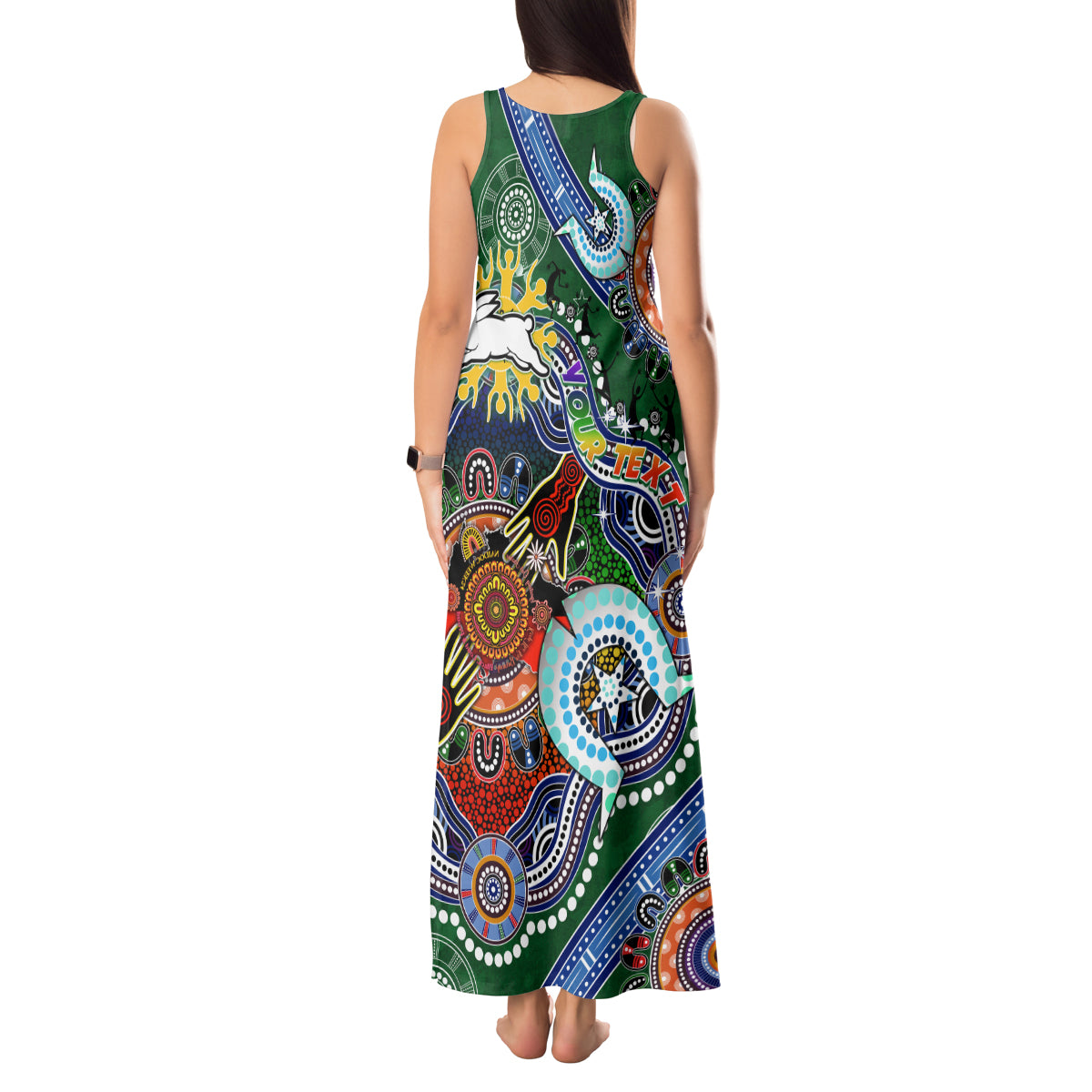 Personalised Rabbitohs NAIDOC Week 2024 Tank Maxi Dress Australia Aboriginal Dot Painting