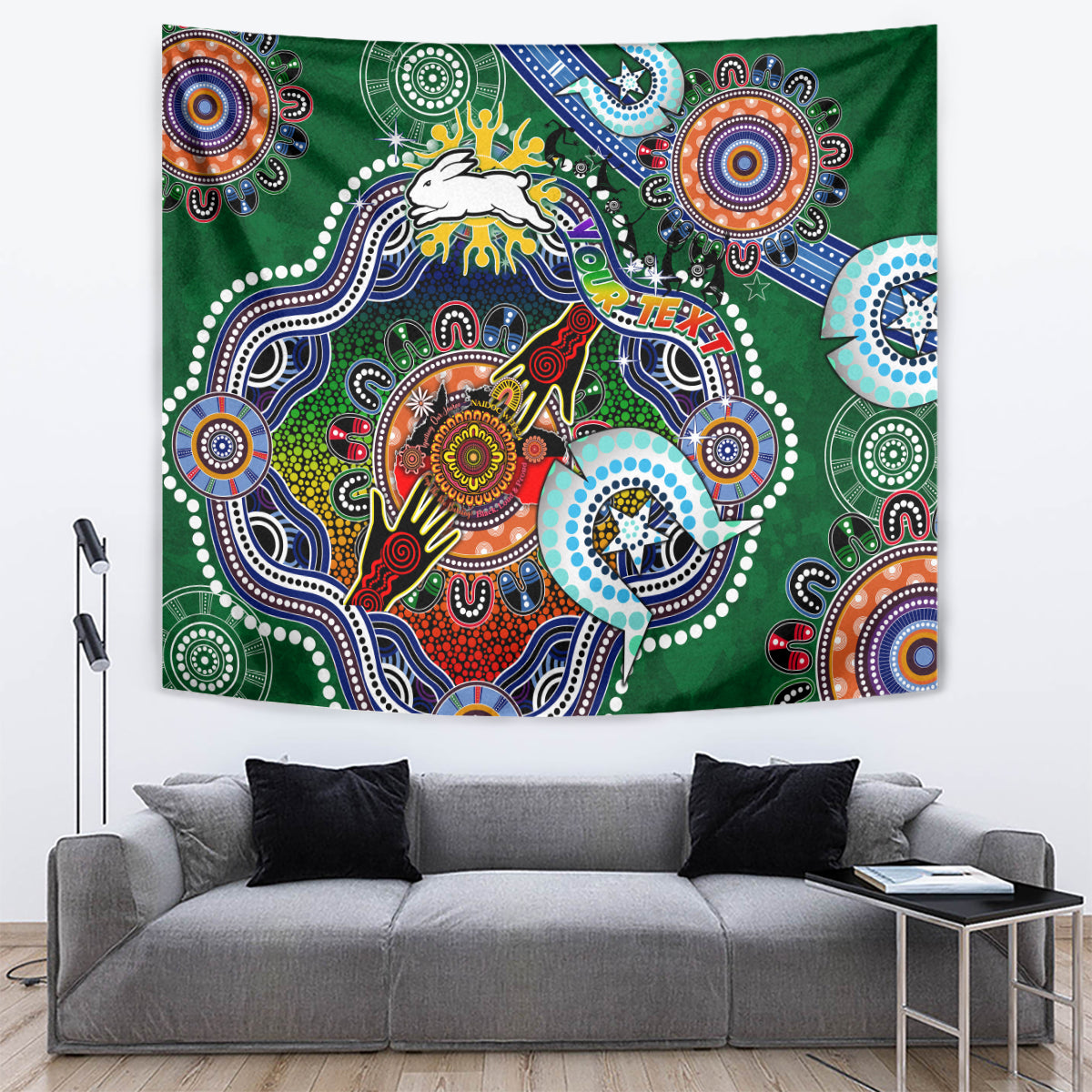 Personalised Rabbitohs NAIDOC Week 2024 Tapestry Australia Aboriginal Dot Painting