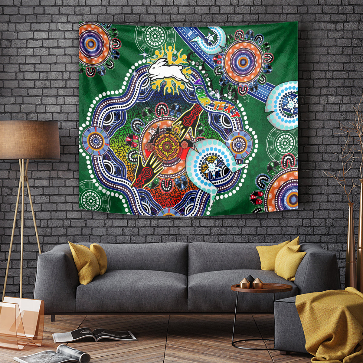 Personalised Rabbitohs NAIDOC Week 2024 Tapestry Australia Aboriginal Dot Painting