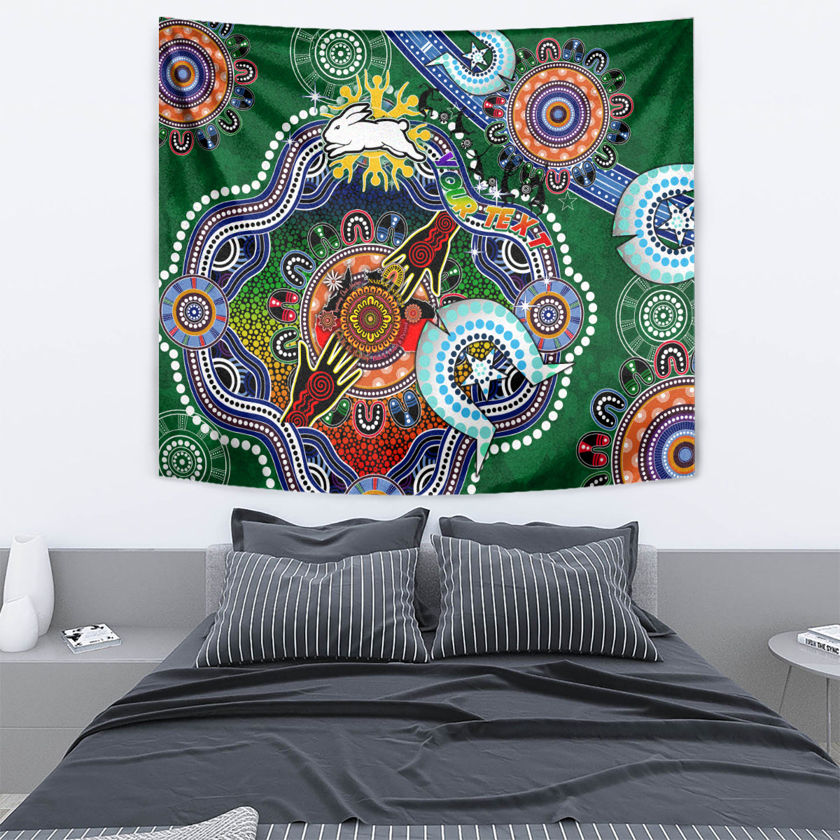 Personalised Rabbitohs NAIDOC Week 2024 Tapestry Australia Aboriginal Dot Painting