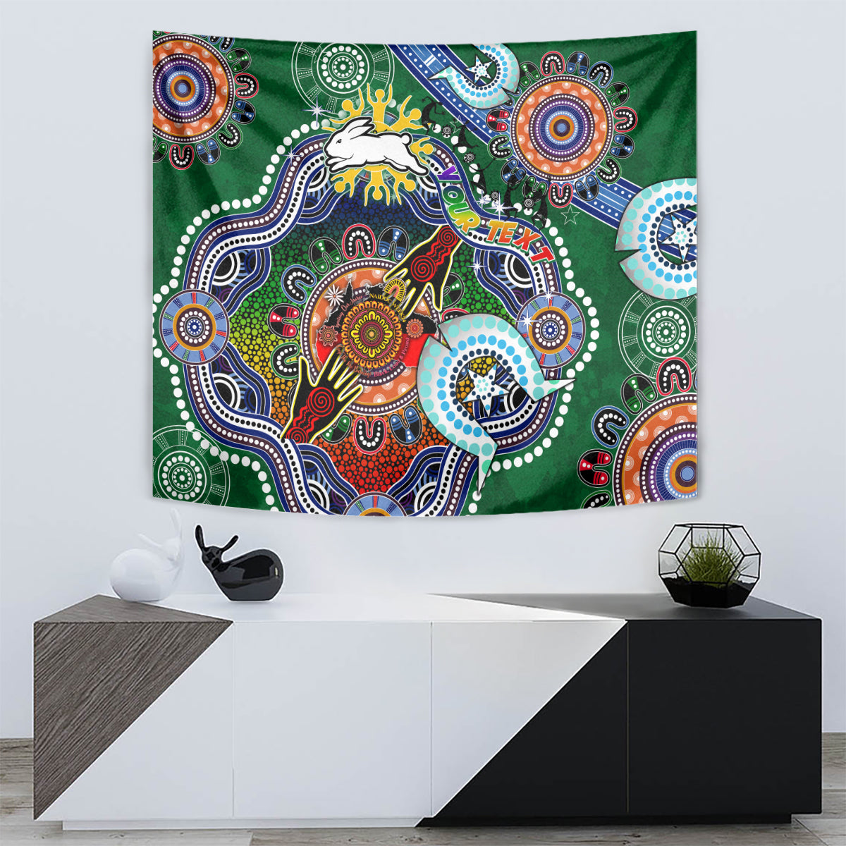 Personalised Rabbitohs NAIDOC Week 2024 Tapestry Australia Aboriginal Dot Painting