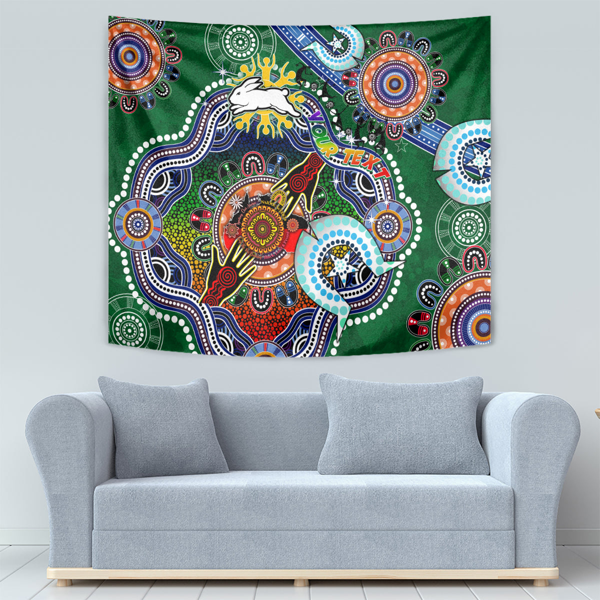 Personalised Rabbitohs NAIDOC Week 2024 Tapestry Australia Aboriginal Dot Painting