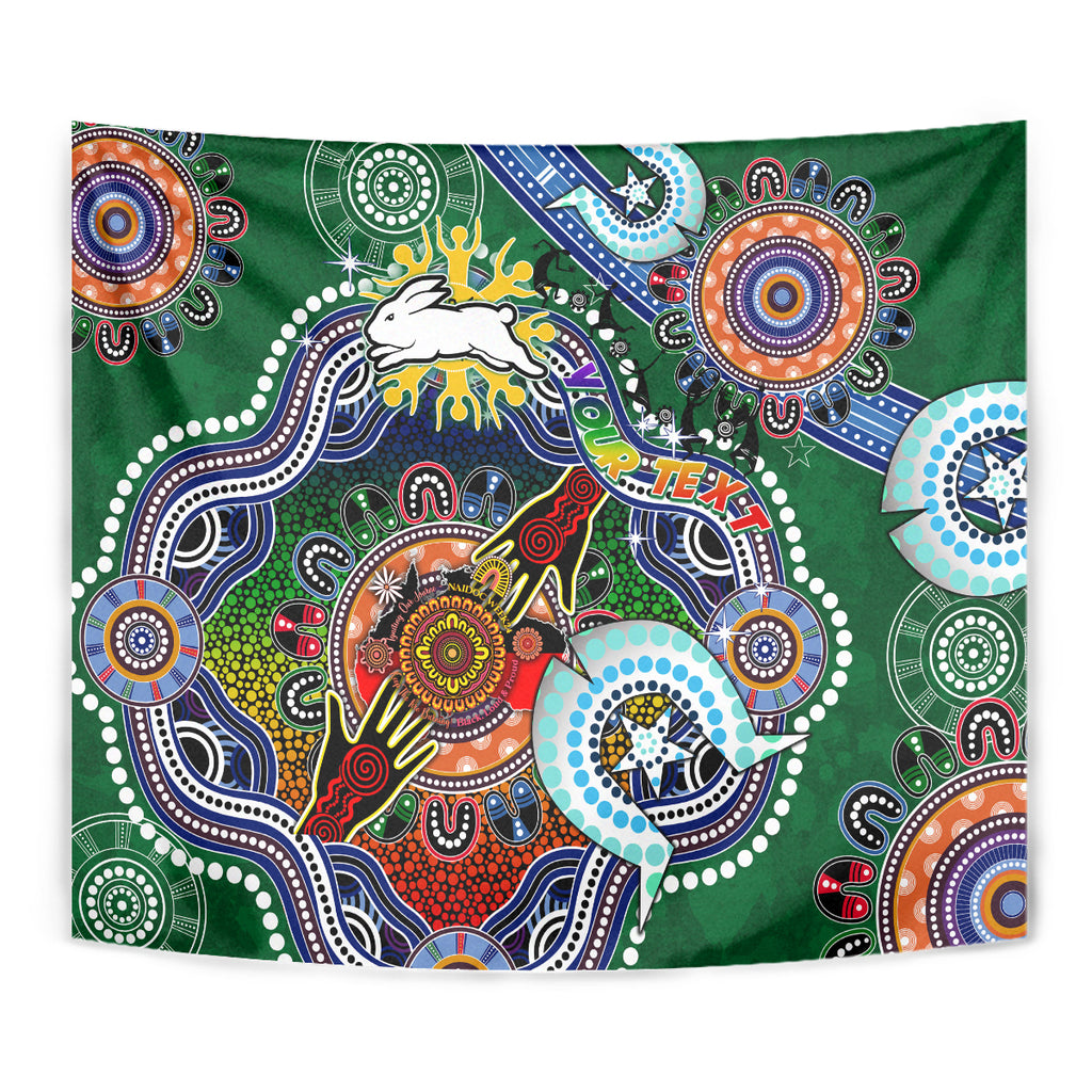 Personalised Rabbitohs NAIDOC Week 2024 Tapestry Australia Aboriginal Dot Painting