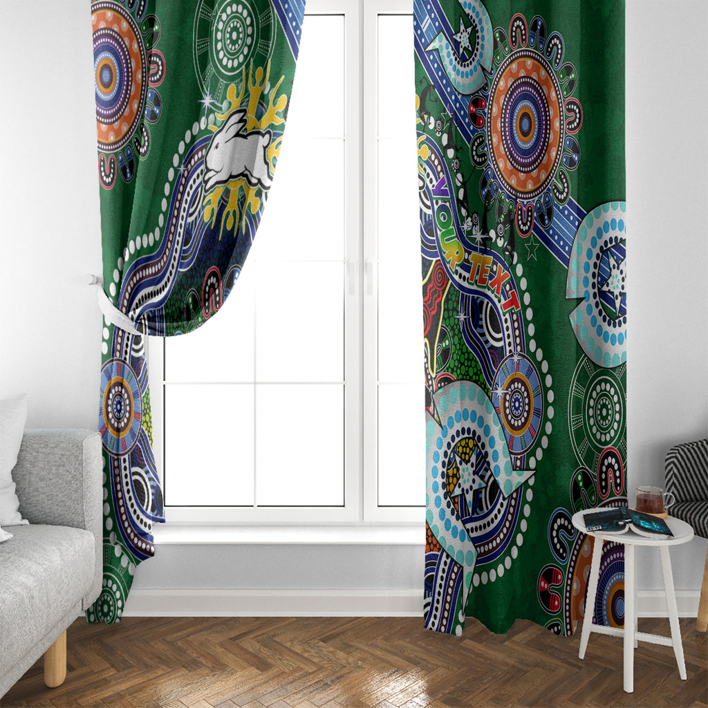Personalised Rabbitohs NAIDOC Week 2024 Window Curtain Australia Aboriginal Dot Painting