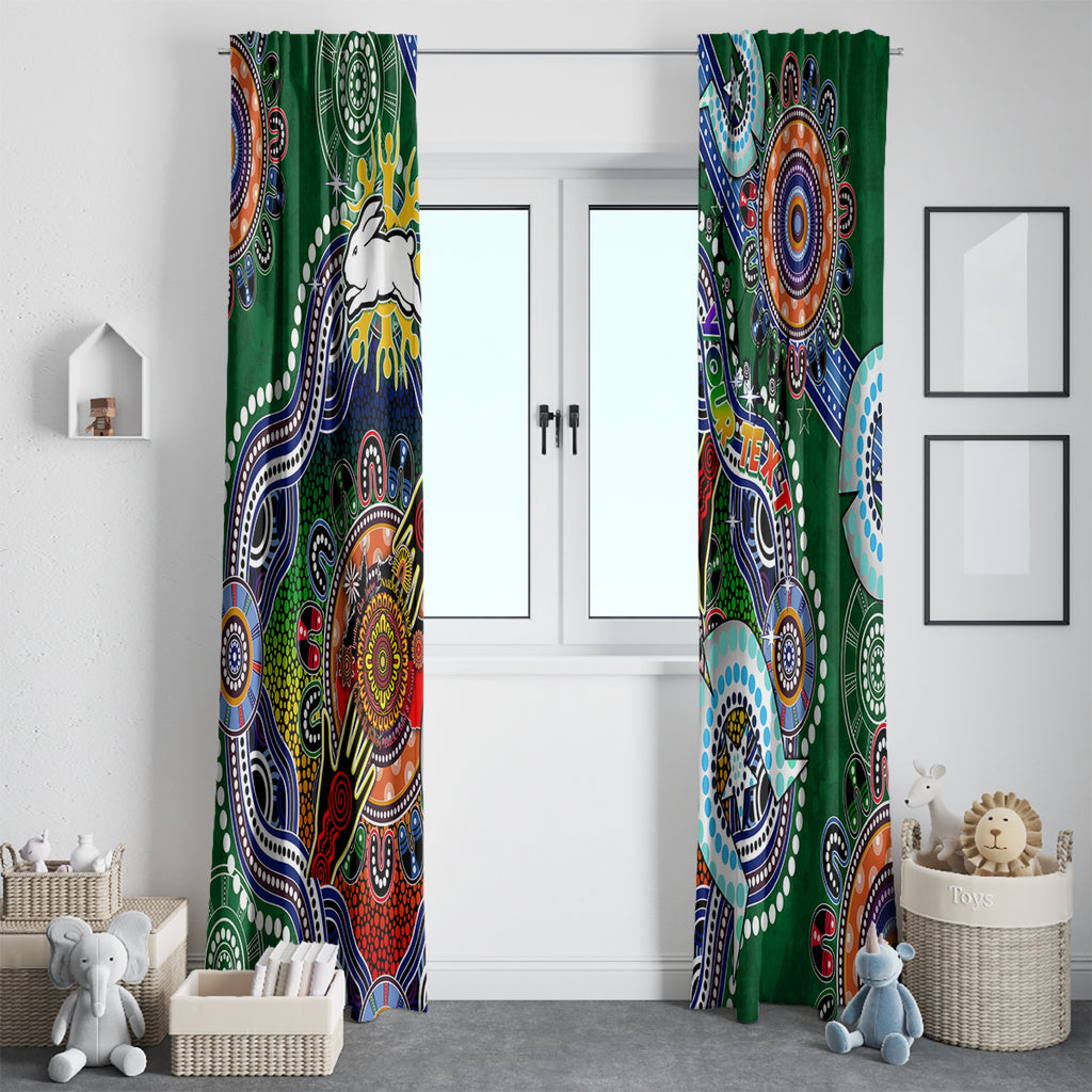Personalised Rabbitohs NAIDOC Week 2024 Window Curtain Australia Aboriginal Dot Painting