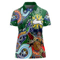 Personalised Rabbitohs NAIDOC Week 2024 Women Polo Shirt Australia Aboriginal Dot Painting