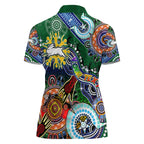 Personalised Rabbitohs NAIDOC Week 2024 Women Polo Shirt Australia Aboriginal Dot Painting