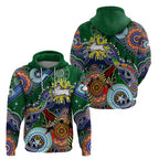 Personalised Rabbitohs NAIDOC Week 2024 Zip Hoodie Australia Aboriginal Dot Painting