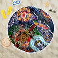 Personalised Roosters NAIDOC Week 2024 Beach Blanket Australia Aboriginal Dot Painting