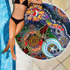Personalised Roosters NAIDOC Week 2024 Beach Blanket Australia Aboriginal Dot Painting