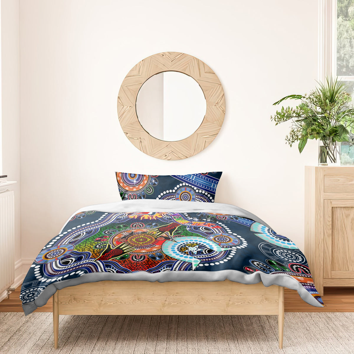 Personalised Roosters NAIDOC Week 2024 Bedding Set Australia Aboriginal Dot Painting