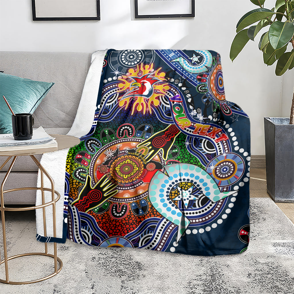 Personalised Roosters NAIDOC Week 2024 Blanket Australia Aboriginal Dot Painting