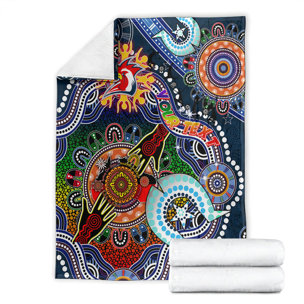 Personalised Roosters NAIDOC Week 2024 Blanket Australia Aboriginal Dot Painting