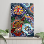 Personalised Roosters NAIDOC Week 2024 Canvas Wall Art Australia Aboriginal Dot Painting