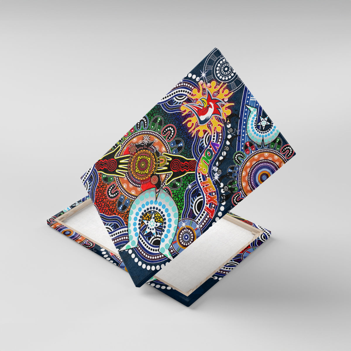 Personalised Roosters NAIDOC Week 2024 Canvas Wall Art Australia Aboriginal Dot Painting