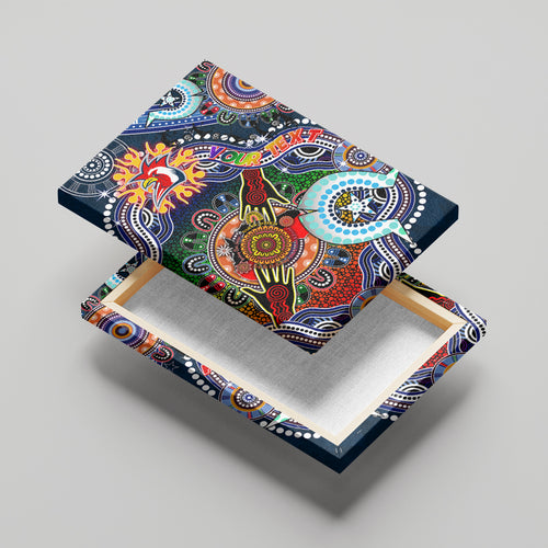 Personalised Roosters NAIDOC Week 2024 Canvas Wall Art Australia Aboriginal Dot Painting
