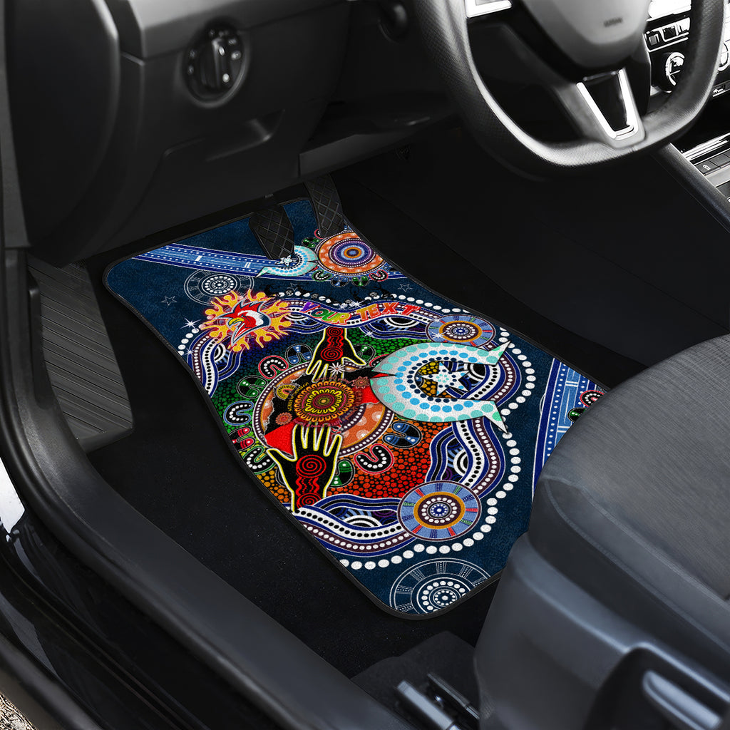 Personalised Roosters NAIDOC Week 2024 Car Mats Australia Aboriginal Dot Painting