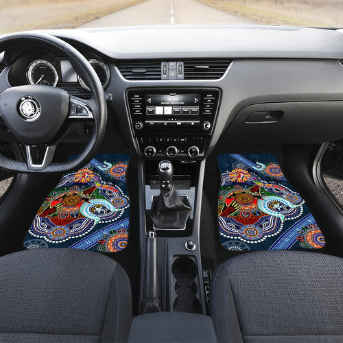 Personalised Roosters NAIDOC Week 2024 Car Mats Australia Aboriginal Dot Painting